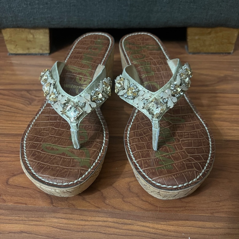 Sam Edelman Rose Gold Sandals with Decorative Details